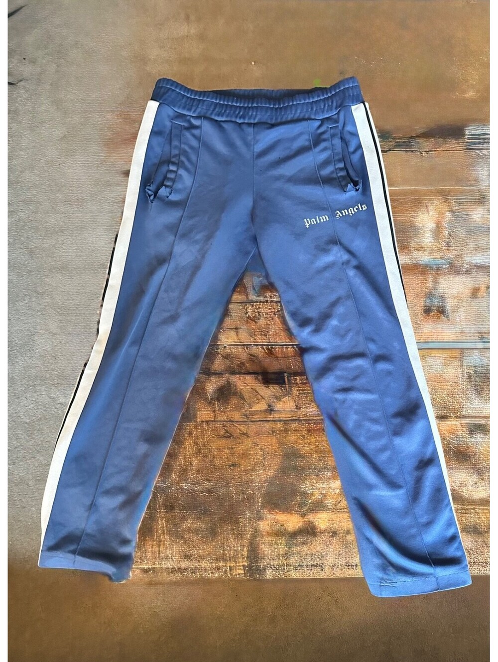 Palm Angels Men's Classic Track Pants Size S Navy Blue White